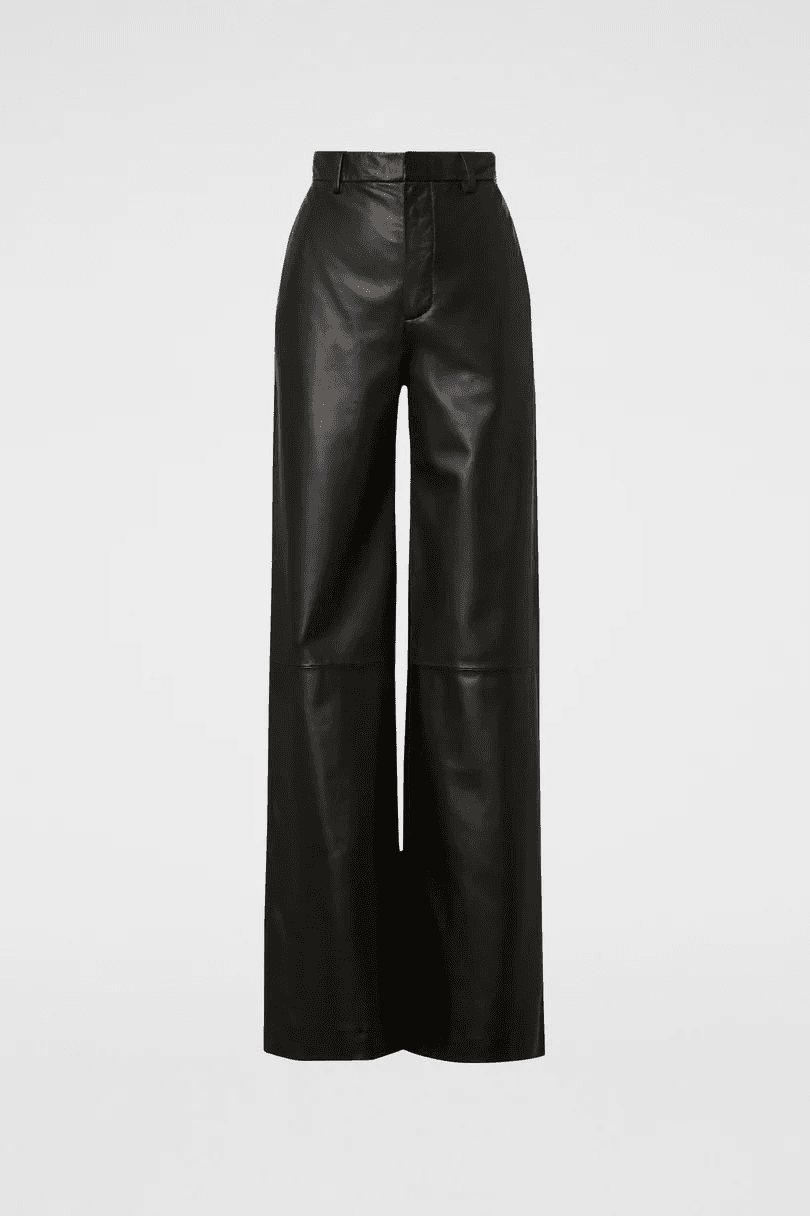 Black shadow leather trousers