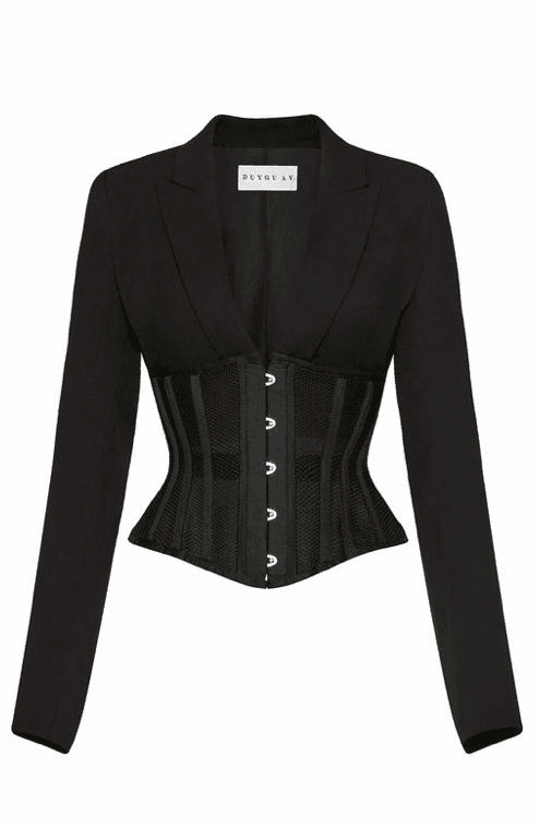 Structured black ritual corset jacket
