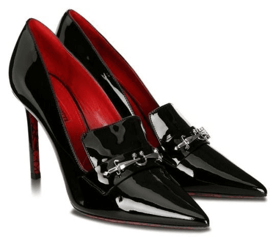 Black patent leather heels