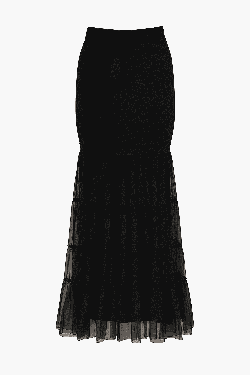 Layered black distortion skirt