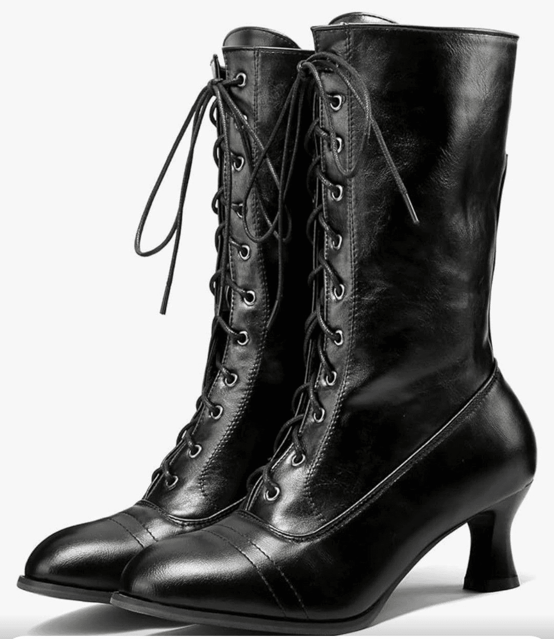 Black combat mourning boots